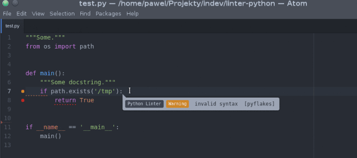 Install Python Linter on Atom