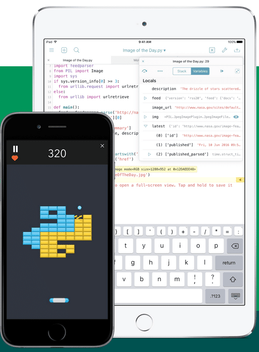 Python IDE for iPad and iPhone iOS 