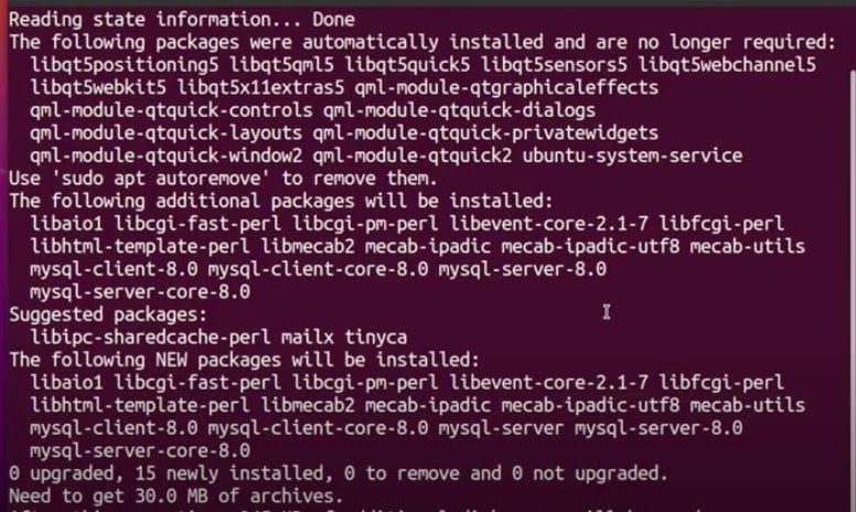 Install MySQL in Linux using console